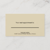 歯科医の歯科矯正医のアポイントメントの名刺 予約カード (裏面)