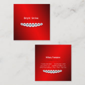 歯科医の歯科矯正医の名刺 スクエア名刺 (正面/裏面)