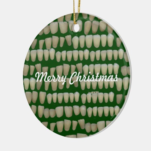 歯科医の歯科矯正医の歯科クリスマスの歯 セラミックオーナメント (左)