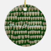 歯科医の歯科矯正医の歯科クリスマスの歯 セラミックオーナメント (裏面)