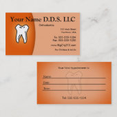 歯科医の歯科矯正学のカスタマイズ可能な名刺 予約カード (正面/裏面)