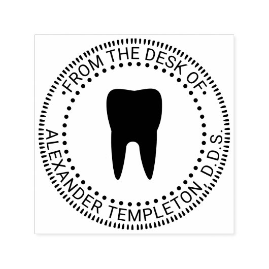 歯科医の歯 「～の机から」、「～のオフィスから」 セルフインキングスタンプ (デザイン)