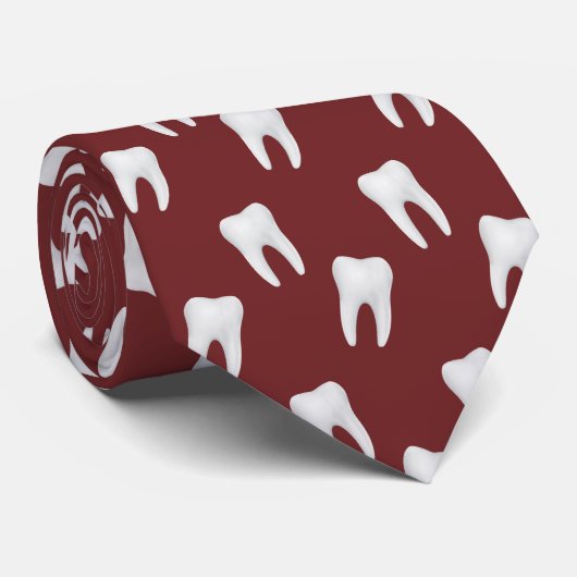 歯科医の白い歯のデンタルケアのバーガンディの赤 ネクタイ (ロール)