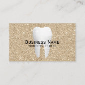 歯科医の白い歯の歯科モダンな金ゴールドのグリッター 予約カード (正面)