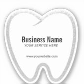 歯科医の白い歯の歯科医院 シール (正面)