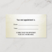 歯科医の赤面のピンク及びアイボリーの歯科アポイントメント 予約カード (裏面)