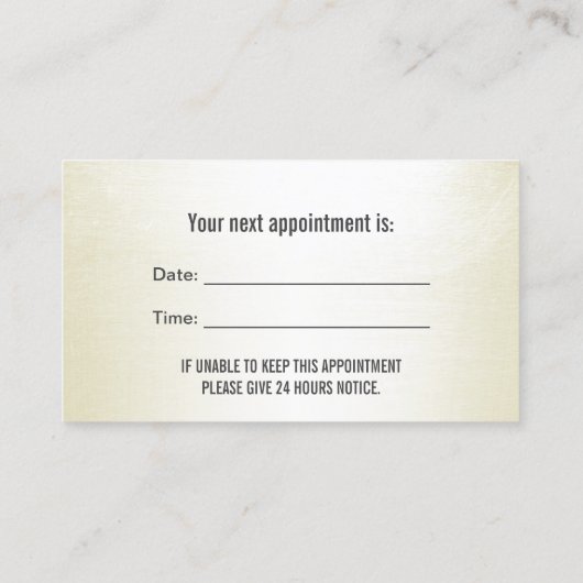 歯科医の赤面のピンク及びアイボリーの歯科アポイントメント 予約カード (裏面)