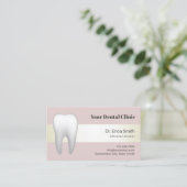 歯科医の赤面のピンク及びアイボリーの歯科アポイントメント 予約カード (スタンド正面)