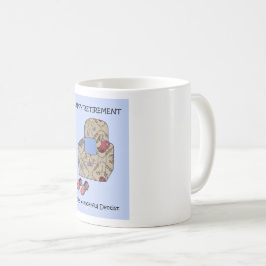 歯科医の退職のお祝い コーヒーマグカップ (正面右)