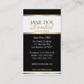 歯科医の金ゴールドの金属原稿 名刺 (裏面)