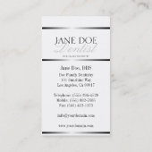 歯科医の銀製の金属原稿 名刺 (裏面)