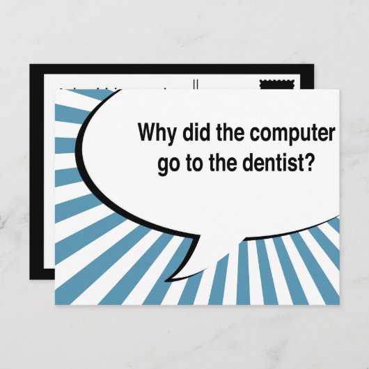 歯科医のbluetoothジョーク ポストカード (正面/裏面)