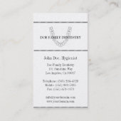 歯科医のDDSの歯科医院の歯プラチナ紙 名刺 (裏面)