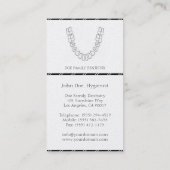 歯科医のDDSの歯科医院ストライプなプラチナ紙 名刺 (裏面)