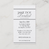 歯科医のDDS家族の歯科の銀の原稿Platnum 名刺 (裏面)