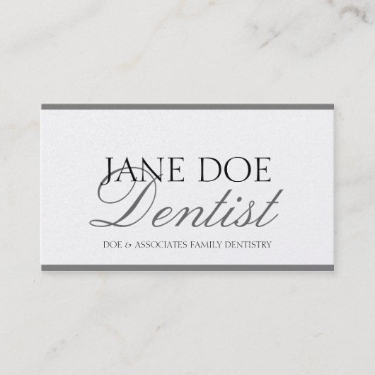歯科医のDDS家族の歯科の銀の原稿Platnum 名刺 (正面)