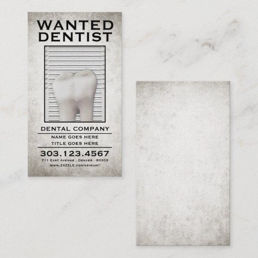 歯科医はポスターがほしいと思いました ロイヤリティカード (正面/裏面)