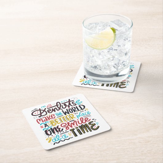 歯科医は世界によりよい場所をします スクエアペーパーコースター (インサイチュ)