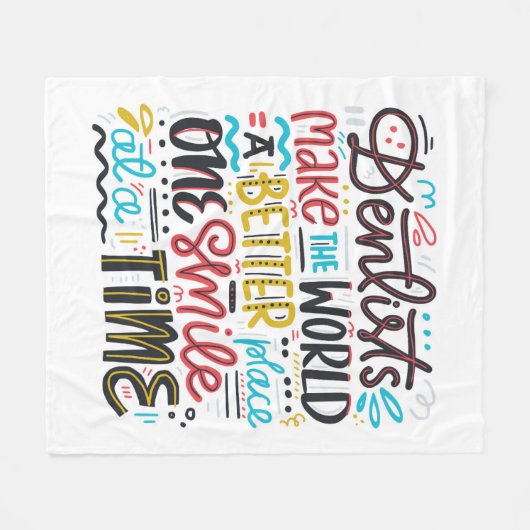 歯科医は世界によりよい場所をします フリースブランケット (正面(横))