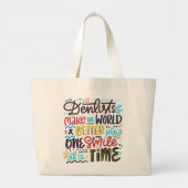 歯科医は世界によりよい場所をします ラージトートバッグ (正面)