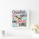 歯科医は世界をより良い場所にする スクエア壁時計 (ホーム)