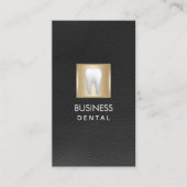 歯科医アポイントメントエレガントブラックレザーデンタル 予約カード (正面)