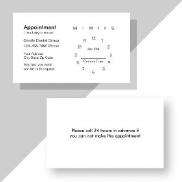 歯科医アポイントメントカードテンプレート 予約カード