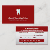 歯科医アポイントメントカード – 色の変更が可能 予約カード (正面/裏面)