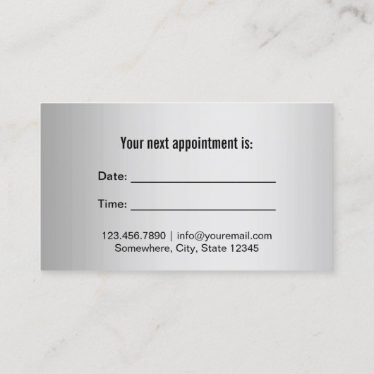 歯科医アポイントメントリマインダモダンーブルー歯科 予約カード (裏面)