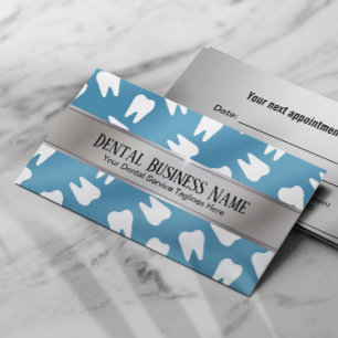 歯科医アポイントメントリマインダモダンーブルー歯科 予約カード