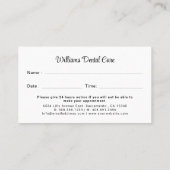 歯科医アポイントメントリマインダーロゴ 名刺 (裏面)