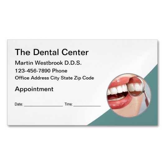 歯科医アポイントメントリマインダー名刺マグネット マグネット名刺 (正面)