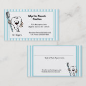 歯科医アポイントメント及び名刺 予約カード (正面/裏面)