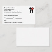 歯科医アポイントメント名刺の組み合わせバルク 予約カード (正面/裏面)