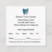 歯科医アポイントメント名刺の組み合わせ 予約カード (正面)