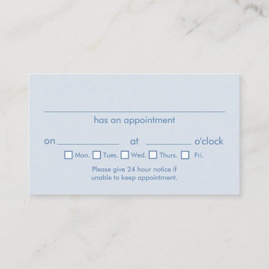 歯科医アポイントメント名刺 名刺 (裏面)