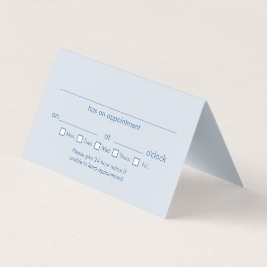 歯科医アポイントメント名刺 名刺 (裏面)