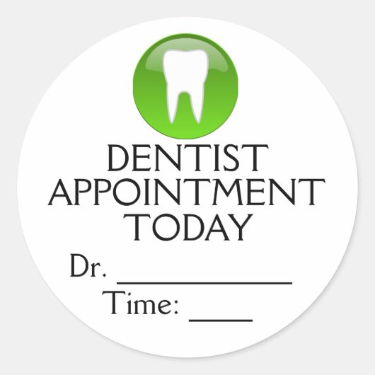 歯科医アポイントメント本日注意喚起シール ラウンドシール (正面)