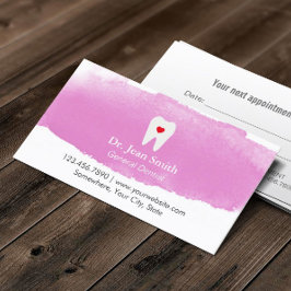 歯科医アポイントメント歯ハート水カラー歯科 予約カード