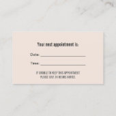 歯科医アポイントメント笑顔の歯デンタルケア 予約カード (裏面)