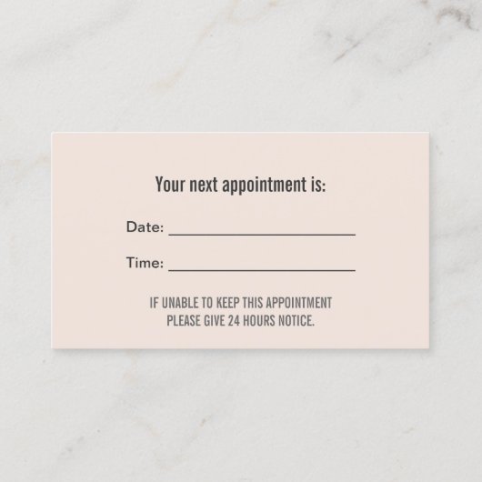 歯科医アポイントメント笑顔の歯デンタルケア 予約カード (裏面)