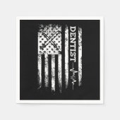 歯科医アメリカ国旗歯科歯医者G スタンダードカクテルナプキン (正面)