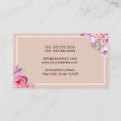 歯科医エレガントフローラバラ金ゴールド歯デンタルケア 名刺 (裏面)