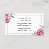 歯科医エレガントフローラ金ゴールド枠デンタルケア 名刺 (裏面)