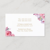 歯科医エレガントフローラ金ゴールド歯デンタルケア 名刺 (裏面)