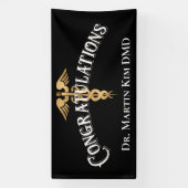 歯科医エレガント医卒業おめでとう 横断幕 (縦)