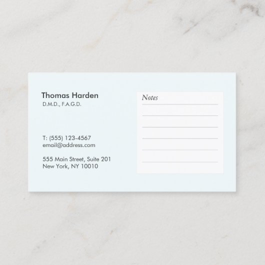 歯科医エレガント室アポイントメントアラーム 予約カード (裏面)