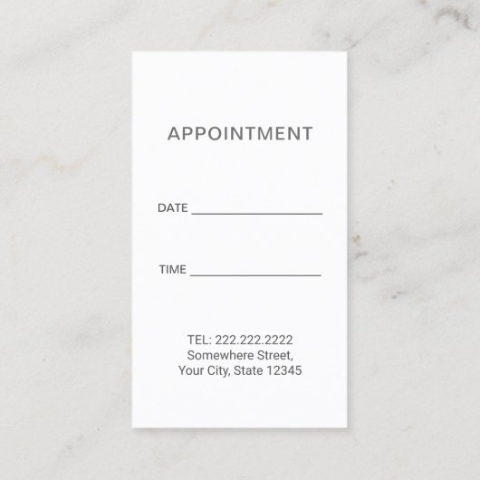 歯科医エレガント用水彩歯科アポイントメント 予約カード (裏面)