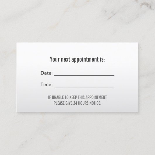 歯科医エレガント金歯科アポイントメント 予約カード (裏面)