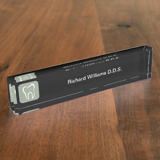 歯科医オフィスが正式に設計 デスクネームプレート (側面)